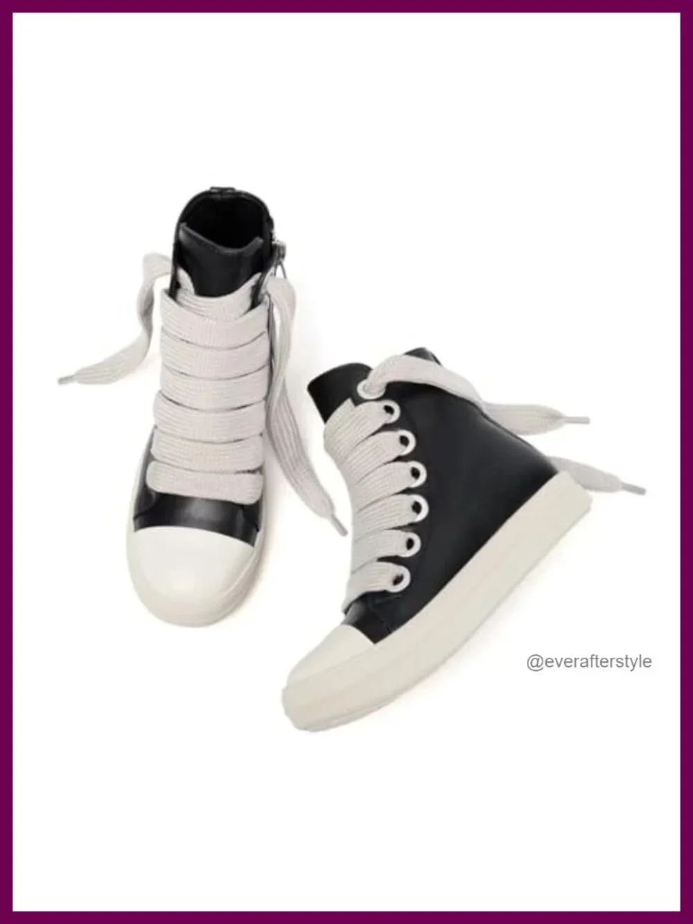 Women's High Top Sneakers PU Leather Thick Sole Lace Up Zipper Walking Shoes